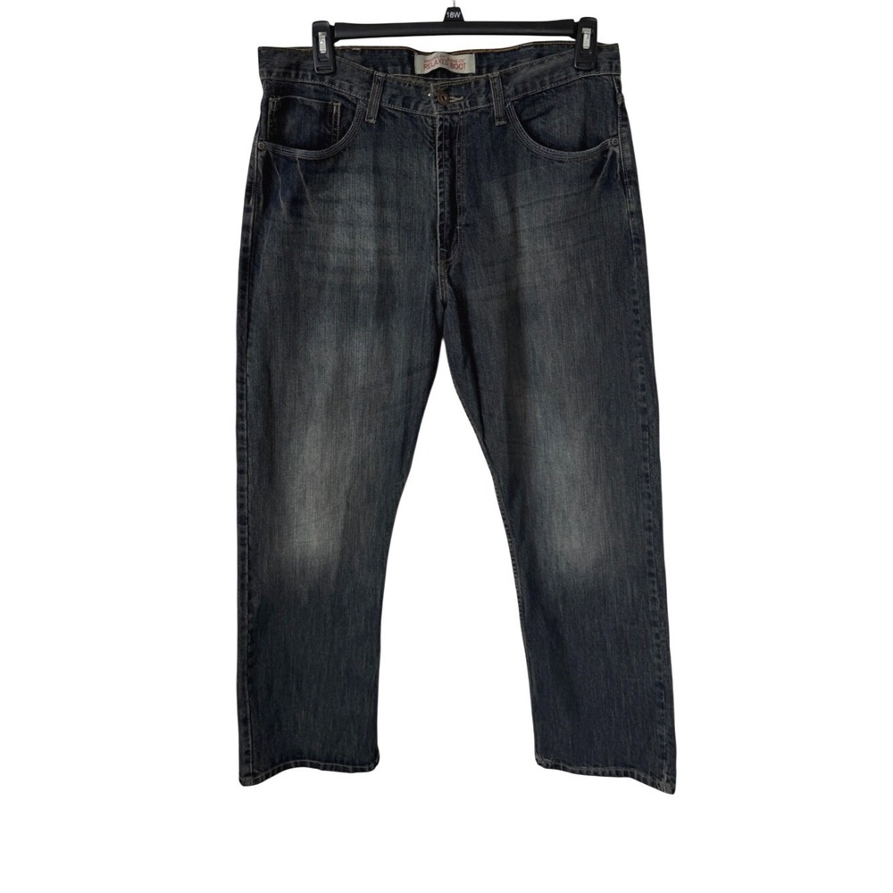 Wrangler Men's Jeans Relaxed Bootcut Faded Dark Wash Denim‎ Classic Casual 36x30
